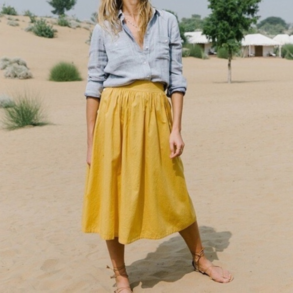 Madewell Side Button Midi Skirt